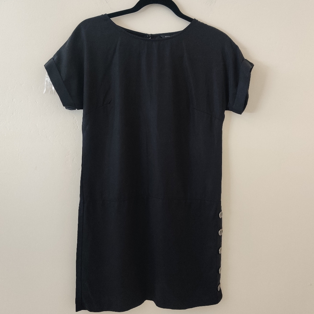 Banana Republic Black Mini Dress with Button Detail